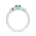 thumbnail image 2 of Angara Natural 0.4 Ct. Emerald with Diamond Heart Ring in 14K White Gold for Women (Ring Size: 11.5), 2 of 8