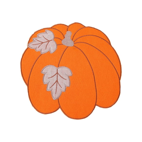 TopLLC Thanksgiving Fall Embroidered Pumpkins Placemats Autumns Harvesting Pumpkins Table Placemats Round Placemats for Kitchen Dinning Thanksgiving Halloween Halloween placemat