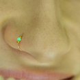 thumbnail image 4 of Thin 14k Gold Filled Tiny Nose Ring Hoop - 2 mm Green Opal piercing Nose Hoop - 24 gauge very Thin Nose Hoop Tiny Piercings Nose Rings hoop - Opal nos, 4 of 4