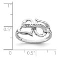 thumbnail image 4 of Infinity Sterling Silver Rhodium Plated Diamond Double Heart Ring, 4 of 6