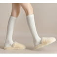 thumbnail image 3 of 3 Pairs Womens Fuzzy Slipper Socks, Long Soft Warm Cute Microfiber Cozy Fluffy Winter Plush Socks, 3 of 4