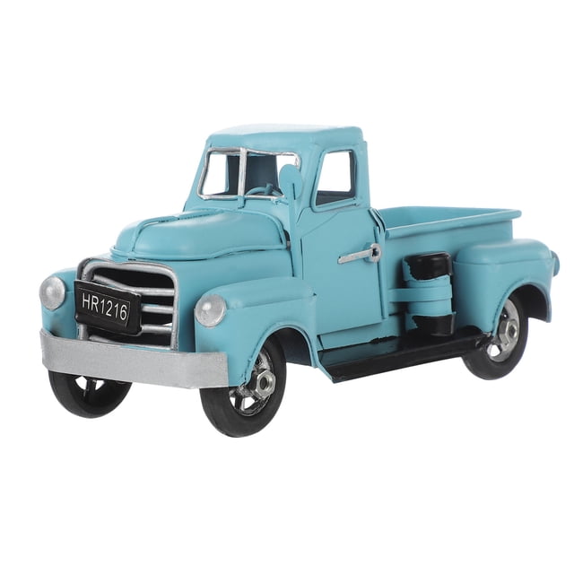 IDEANATEGRATE De Camión Pickup Vintage En Hierro Azul Ideal Para Decorar Espacios