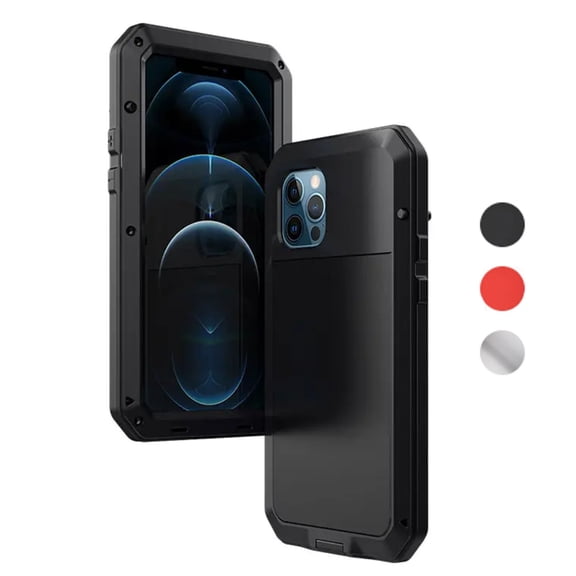 Gorilla Glass Aluminum Metal iPhone 16 Plus Case - (Black) Heavy Duty Military Grade Shockproof and Scratch Resistant Protection, Rugged Outdoor Travel