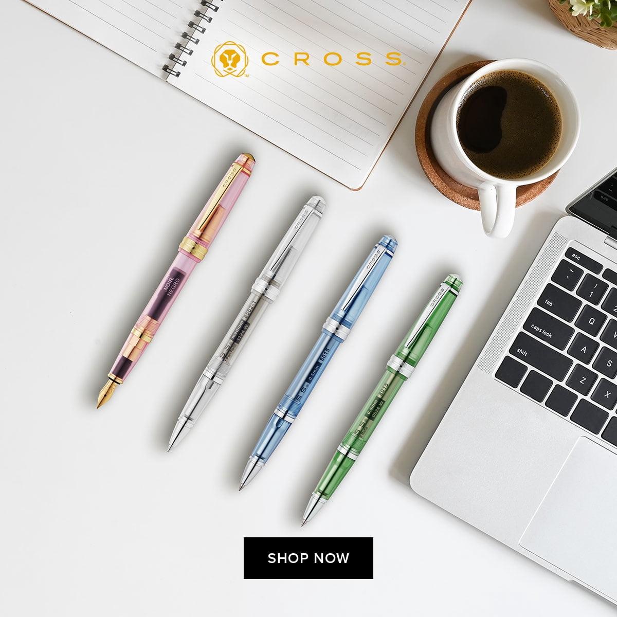 Cross Bailey Light Translucent Clear Resin with Bright Chrome Internal Mechanism and Chrome-plated Appointments Rollerball Pen