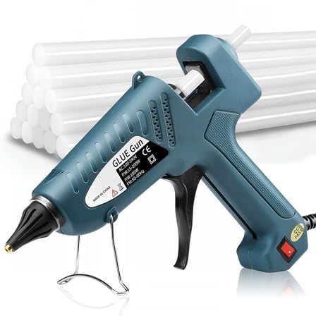 ZEPARO 100W Large Corded Electric Hot Glue Gun with 15 Glue Sticks,Professional High Temperature DIY Craft Glue Gun Kit