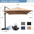 thumbnail image 5 of Crestlive Products Luxury Outdoor Shade Canopy Patio Cantilever Offset Umbrella with 360-degree Rotation Tan, 5 of 5