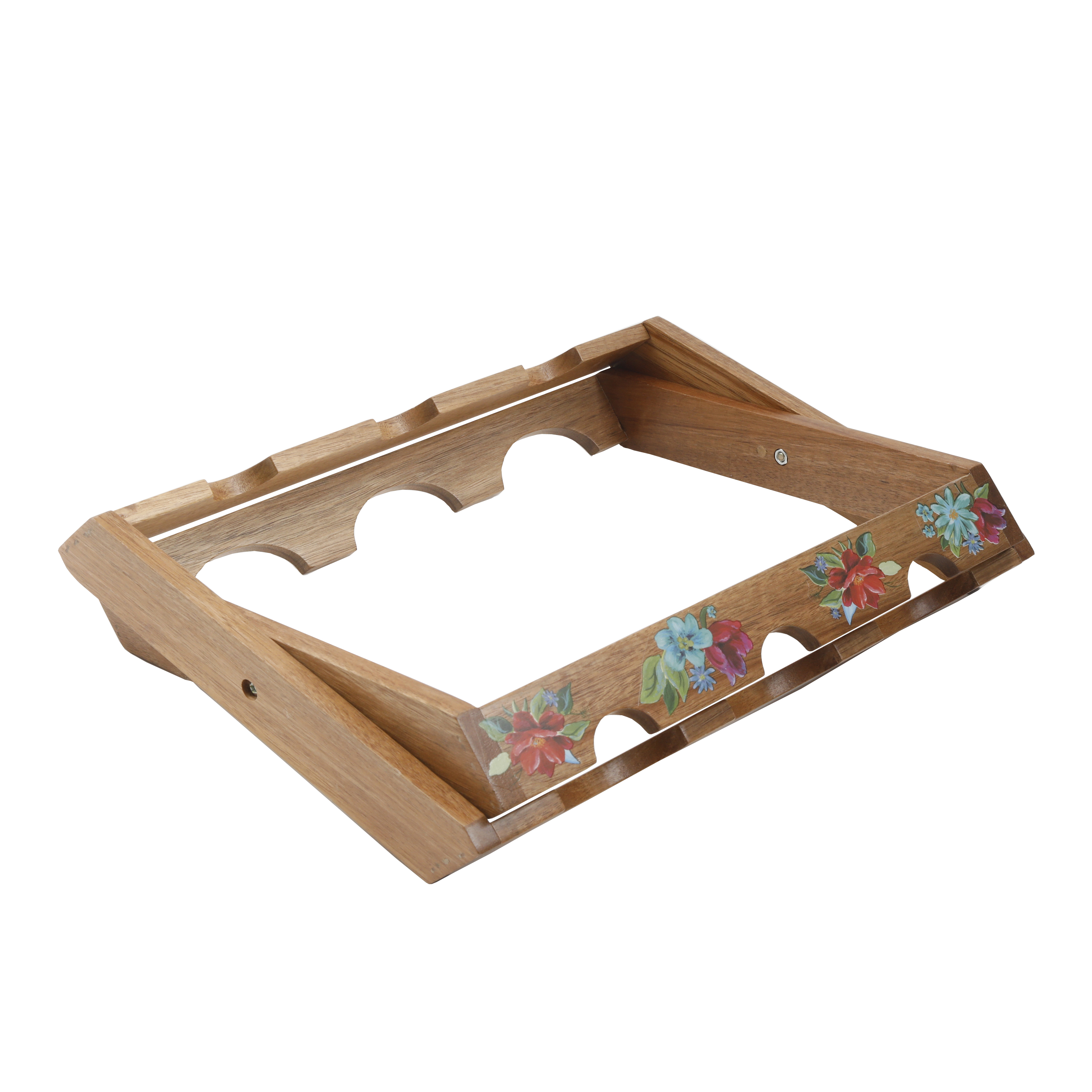 The Pioneer Woman Spring Bouquet 13.9-inch Acacia Wood Wine Rack - image 5 of 6