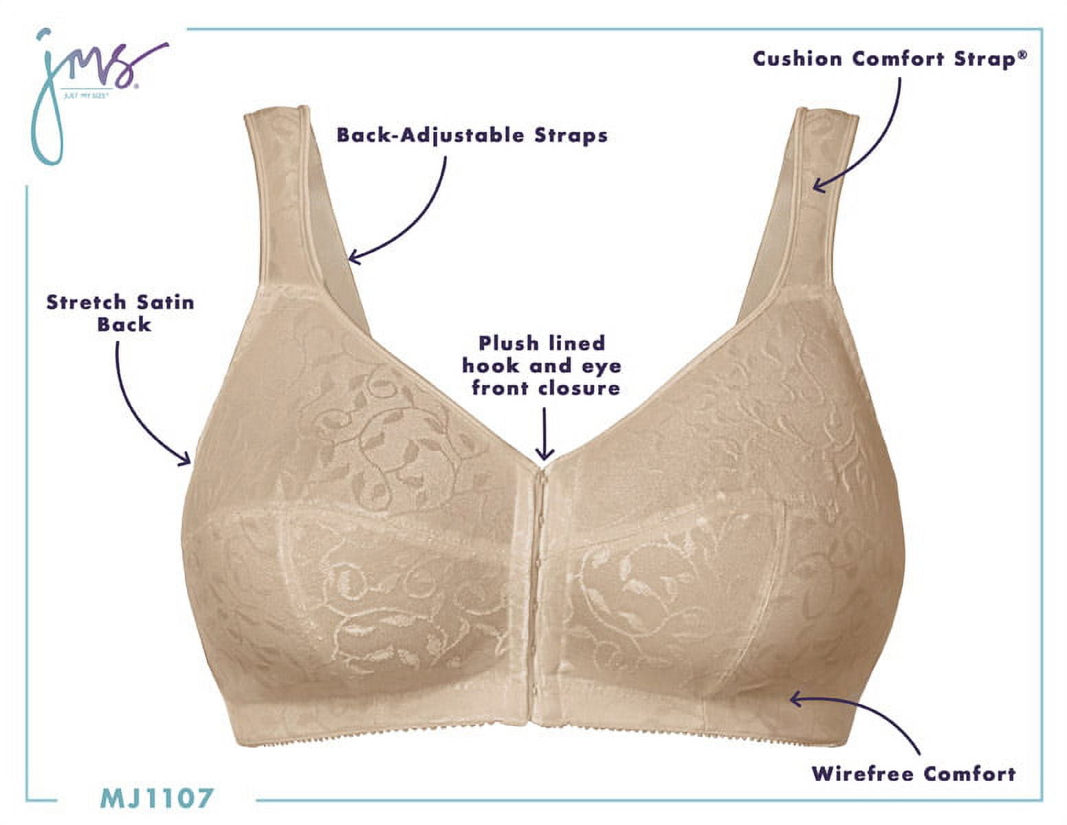 Exclare Women's Front Closure Full Coverage Wirefree Posture Back Everyday  Bra(42DD, Beige) 