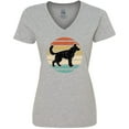 thumbnail image 3 of Inktastic German Shepherd Silhouette Vintage Retro Women's V-Neck T-Shirt, 3 of 5