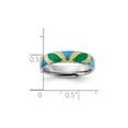 thumbnail image 3 of Gem & Harmony Sterling Silver Polished Multi-Colored Enameled Band Ring for Women, 3 of 6