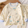 thumbnail image 5 of TOWED22 2Pcs Toddler Baby Boy Outfit Long Sleeve Cute Print Cotton Tee and Pants Round Neck Elastic Waist Casual Winter Clothes Set(Light Blue,3-4 Y), 5 of 5