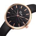 thumbnail image 3 of Reloj de pulsera de cuarzo informal con cinturón de cuero artificial de aleación femenina personalizado (negro), 3 of 4