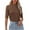 Coffee, variant on Pincandy Womens Tops Dressy Casual Mock Turtleneck Business Short Sleeve T Shirts Going Out Tops 2025