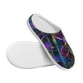thumbnail image 3 of Balery Starry Night Iris Field Pattern Women's Fuzzy Memory Foam Slippers Fluffy Winter House Shoes Indoor and Outdoor-35/36, 3 of 7