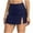 Navy, variant on Womens High Waisted Split Swim Skirt Sporty Drawstring Skirted Swim Bottom Solid Color Single Piece Swimsuit Skirt Beach Bathing Suit Navy