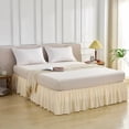 thumbnail image 5 of Bed Skirt Queen Size Ruffled Bed Skirt with Split Corners, Queen Bed Skirts 12 Inch Drop, Queen Size Bed Skirting with Platform, 12'' Queen, Beige, 5 of 7