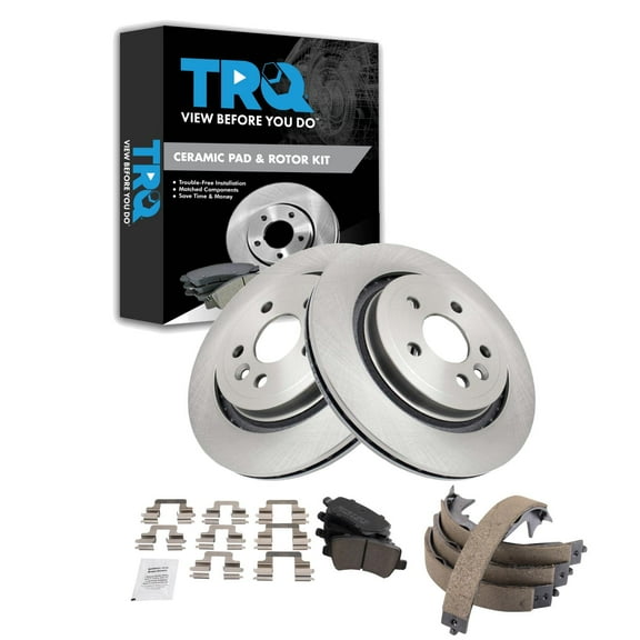 TRQ Rear Ceramic Brake Pad & Rotor Kit Fits 2007-2009 Volvo S80