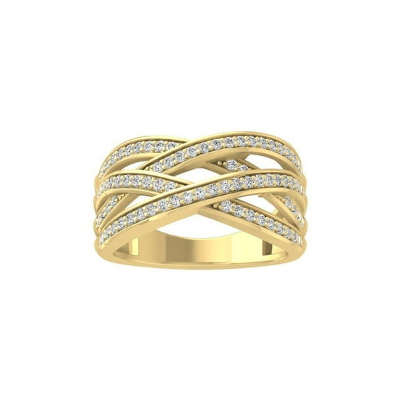 ARAIYA FINE JEWELRY 10K Yellow Gold Diamond Wedding Anniversary Band Ring (1/2 cttw, I-J Color, I2-I3 Clarity) Size 5.5
