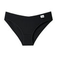thumbnail image 2 of FUNUONY 3 Pack Cotton Underwear for Women Cute Low Rise Ribbed Bikini Breathable Womens Cheeky Panties Invisibles Seamless Panties Briefs Bikini Pcs 3 Women's Underwear Black M, 2 of 5