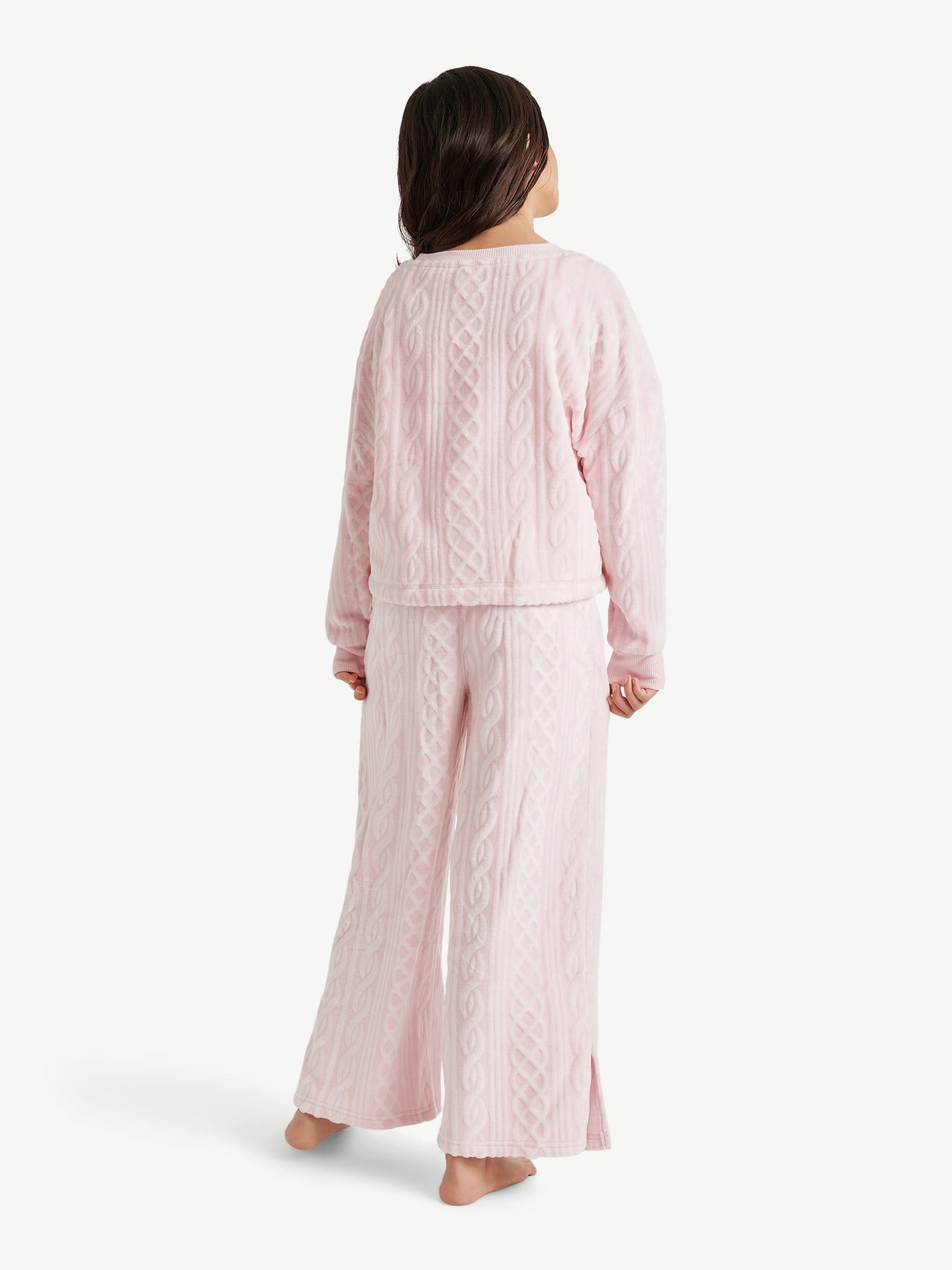 Justice Girls Long Sleeve Sleep Top and Flared Sleep Pants, 2-Piece, Sizes 4-18