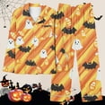 thumbnail image 4 of Tnhcen Women's 2025 Halloween Ghost Print Pajama Set Long Sleeve Collared Sleepwear Comfortable Loungewear S-2XL Orange, 4 of 6