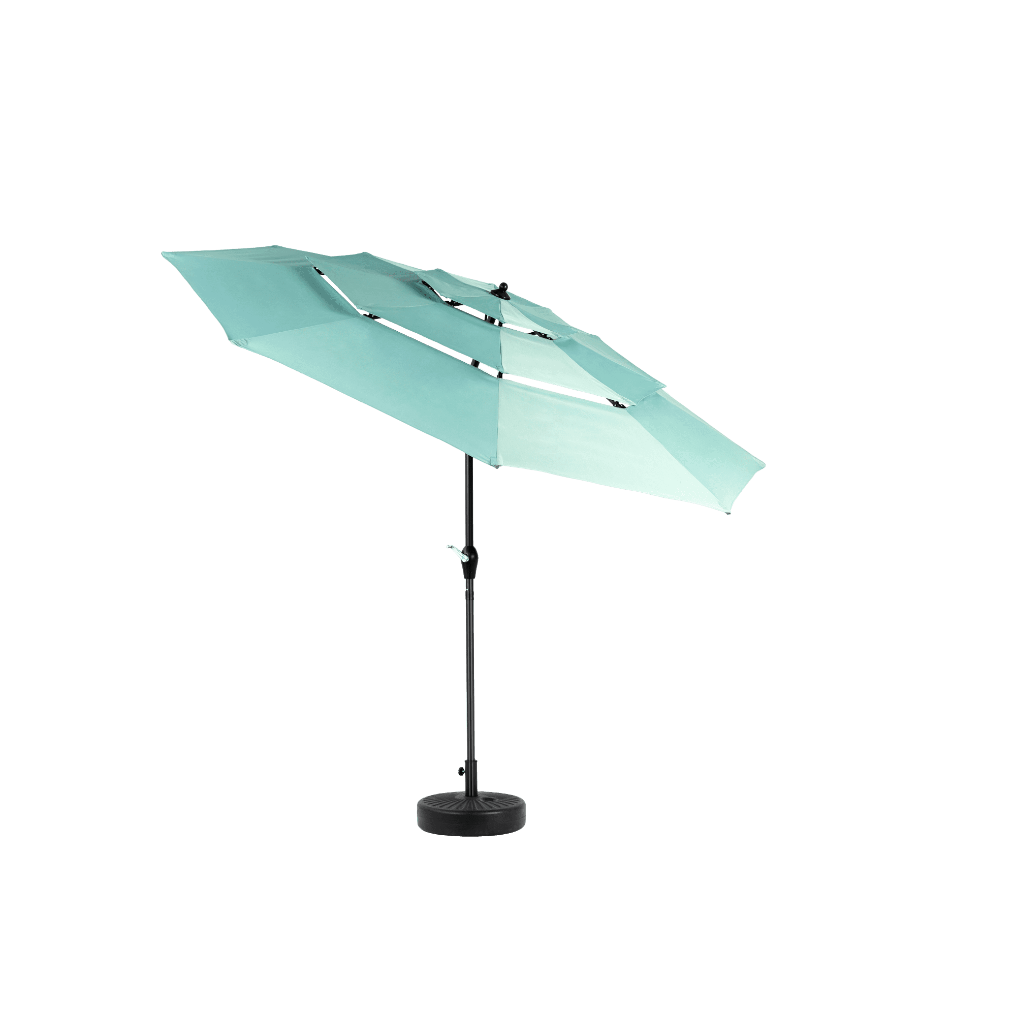 Leumius 10ft Outdoor Patio Umbrellas for Outside,3 Tier Auto-tilt Vented Market Table Umbrella for Backyard, Deck, Garden,Light Green(Base Not Included)