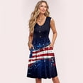 thumbnail image 2 of Women's Lightweight Midi Dress Sleeveless Casual Sundress with Independence Day Print, Loose Fit for Beach Vacations,Black L, 2 of 5