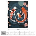 thumbnail image 4 of ARISTURING  Koi Fish Bed Blanket,Japanese Peach Blossom Sea Life Throw Blanket for Kids Girls Boys Room Decor,Geometric Sea Waves Flannel Blanket Ukiyo-e Animals Plants Fuzzy Blanket,, 4 of 6