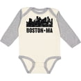 thumbnail image 3 of Inktastic Boston Massachusetts City Skyline with Grunge Boys or Girls Long Sleeve Baby Bodysuit, 3 of 5
