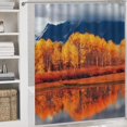 thumbnail image 5 of 4 Pcs Elk in The Forest Shower Curtain Sets with Non-Slip Rugs, Toilet Lid Cover and Bath Mat, Fall Natural Scenery Shower Curtains with 12 Hooks, Waterproof Polyester Shower Curtains for Bathroom, 5 of 5