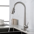 thumbnail image 4 of UWR-Nite Kitchen Faucet with Pull Down Sprayer Brushed Nickel, High Arc Single Handle Kitchen Sink Faucet with Deck Plate, Commercial Modern Stainless Steel Kitchen Faucets, 4 of 7