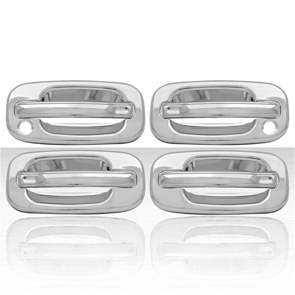 4dr Door Handle Cover Set w/Passenger Keyhole for 199906 GMC Sierra Chrome