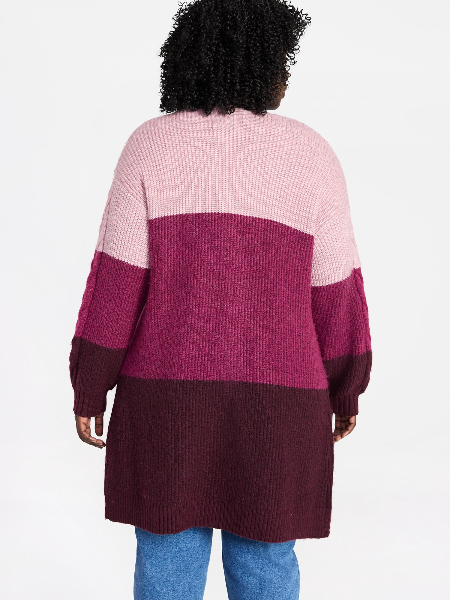 Terra & Sky Women's Plus Open Front Cardigan Sweater, Midweight, Size 1X-5X