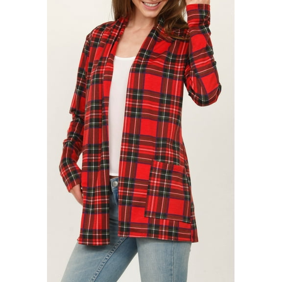 Red Plaid Cardigan