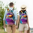 thumbnail image 4 of Vsdgher Lizard With Sunglasses Colorful Print Canvas Backpack Travel Rucksack Unisex Knapsack 15.7/17.7Inch Laptop Backpack for Work,College-Medium, 4 of 5