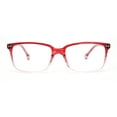 thumbnail image 2 of Stylish Classic Thin Plastic Rectangular Horn Rim Reading Glasses Red +1.50, 2 of 4