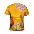 thumbnail image 6 of Vsdgher The Chicken Family Print Men's Dry Fit Mesh Athletic Shirts Moisture Wicking Tennis T-Shirt Tops, 6 of 9