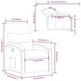 thumbnail image 4 of vidaXL Fauteuil Inclinable Tissu Gris Clair, 4 of 6
