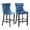 Navy, variant on DONICK Velvet Counter Height Bar Stools Set of 4,Button Tufted Back Bar Chair Nailhead Back Pull Tab Wooden Leg(Yellow)