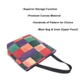 thumbnail image 3 of FORMRS Womens Canvas Tote Bag with Zipper Inner Pocket Shoulder Handbag, Red and Purple Plaid Pattern, 3 of 7