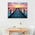 thumbnail image 3 of COMIO Lake Dock Wall Art Lake Sunset Picture Pier Pictures Wall Decor Sunset Scenery Wall Art Lake Painting Landscape Canvas Prints Lake Pier Poster Modern Artwork for Bedroom Office, 3 of 5