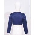 thumbnail image 4 of YEAHDOR Kids Girls Long Sleeves Bolero 3D Applique Flower Girl Dress Coat Fully Liner Cardigan Wedding Shrug Navy Blue 6, 4 of 7
