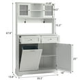 thumbnail image 3 of KIGOTY Kitchen Pantry Storage Cabinet, Double Tilt Out Trash Cabinets Freestanding Storage Cabinets, 2 Drawers and 1 Tilt Out Trash Cabinet, Kitchen, Dinning Room, Living Room, White, 3 of 6
