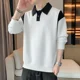 thumbnail image 5 of Camiseta polo para hombre, jersey de invierno, sudadera de gran tamaño para hombre, sudadera formal de talla grande para negocios con cuello elástico, ropa de calle emo S, 5 of 5