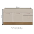 thumbnail image 3 of Mueble de Cocina MADESA Agata 150 cm 2 Puertas 2 Cajones Marrón/Crema, 3 of 9