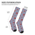 thumbnail image 2 of Lsque Starfish Navy Blue Stripe Pattern Sport Compression Socks for Men & Women 15-20 mmHg Knee High Nurse Pregnant Running Medical and Travel Athletic, 2 of 6