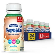 PediaSure Peptide 1.0 Cal, 24 Count, Complete, Balanced Nutrition for Kids with GI Conditions, Vanilla, 8-fl-oz Bottle