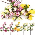 thumbnail image 2 of Spencer 2pcs Artificial Magnolia Silk Fake Flowers 25.6" Faux Flowers Plants for Home kitchen Wedding Festivals Decorations (Yellow), 2 of 11