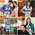 thumbnail image 7 of Blue White Tie Dye Mandala Pattern Apron-Garden Aprons for Women with Pockets-Cotton Linen Waterproof Kitchen Cooking Gardening Aprons Adjustable for Kitchen,Cooking,BBQ and Salon 33x27 Inch, 7 of 7