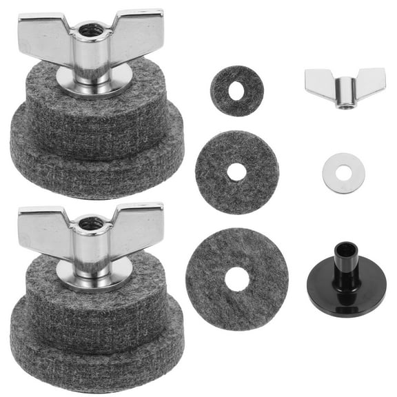 Milisten 1 Set Drum Cymbal Felt Pads Gray Round Protective for Cymbal Pads Felt Set